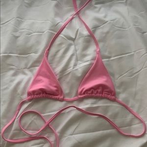 Pink triangle bathing suit top